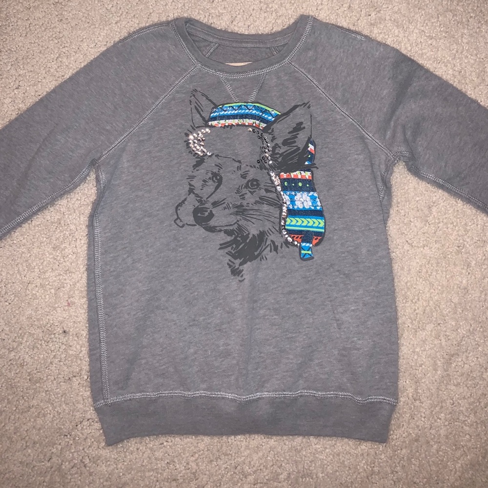 Grey Hollister wolf sweatshirt